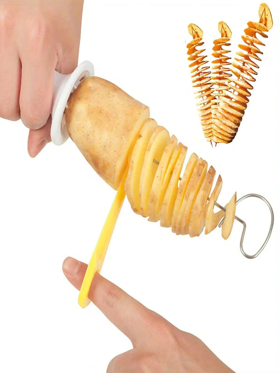 6pcs Multi-Function Tornado Potato Slicer, Manual Potato Slicing Tool For BBQ And Kitchen